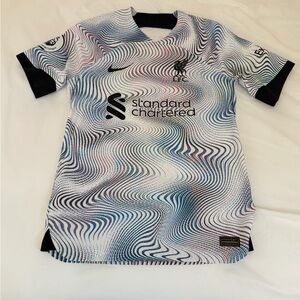 Nike White Jersey with Blue, Black and Pink Wave Pattern